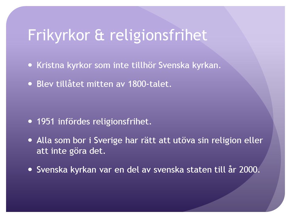 Frikyrkor & religionsfrihet
