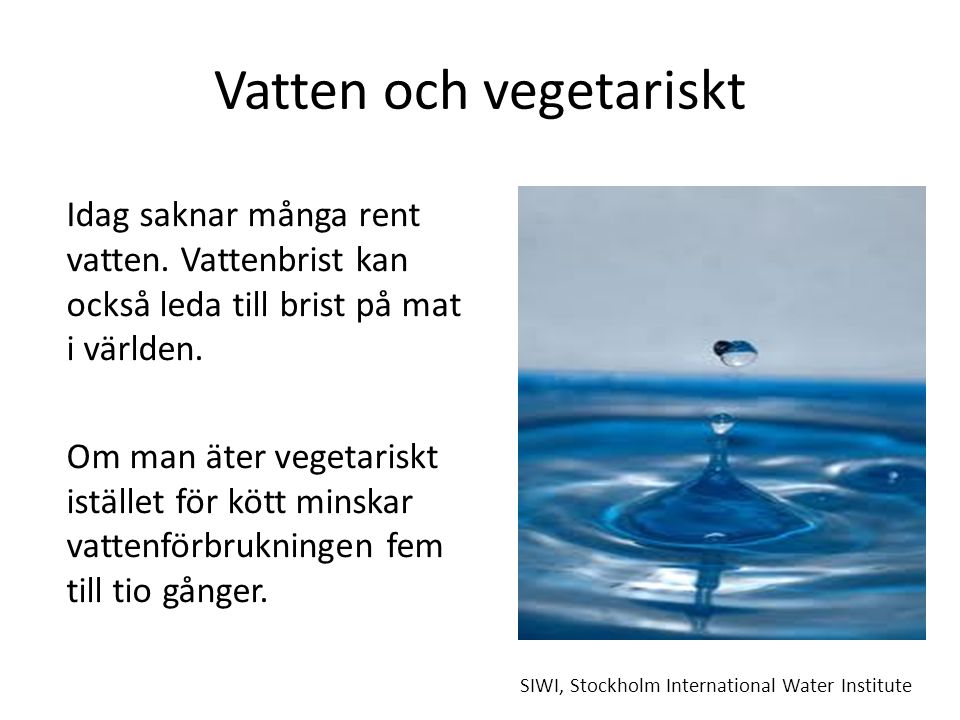 Vatten och vegetariskt