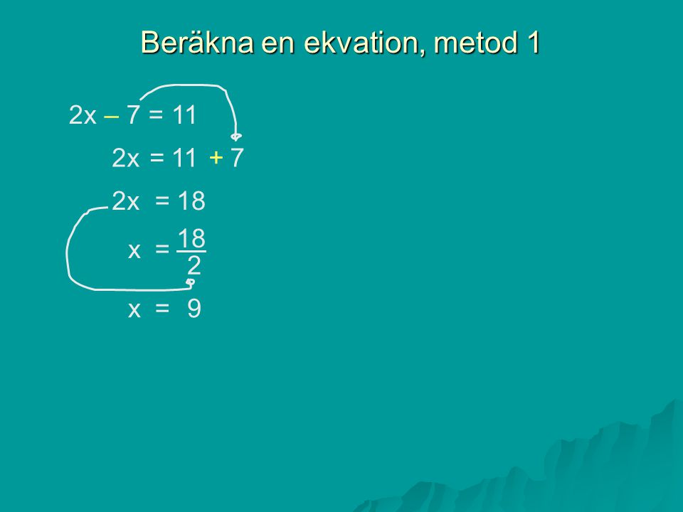 Beräkna en ekvation, metod 1