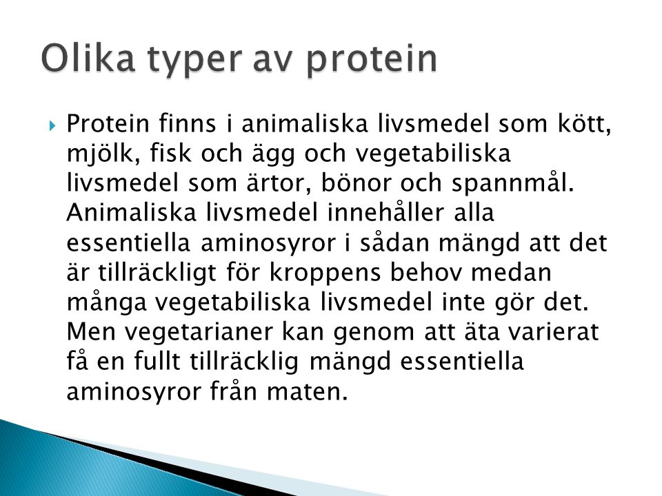 Olika typer av protein