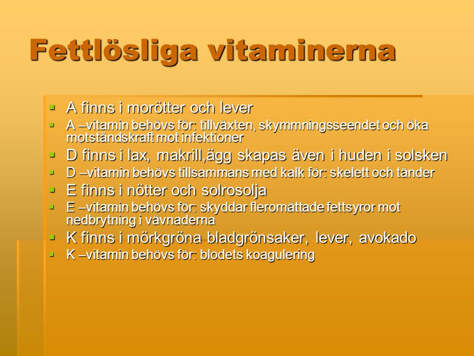 Fettlösliga vitaminerna
