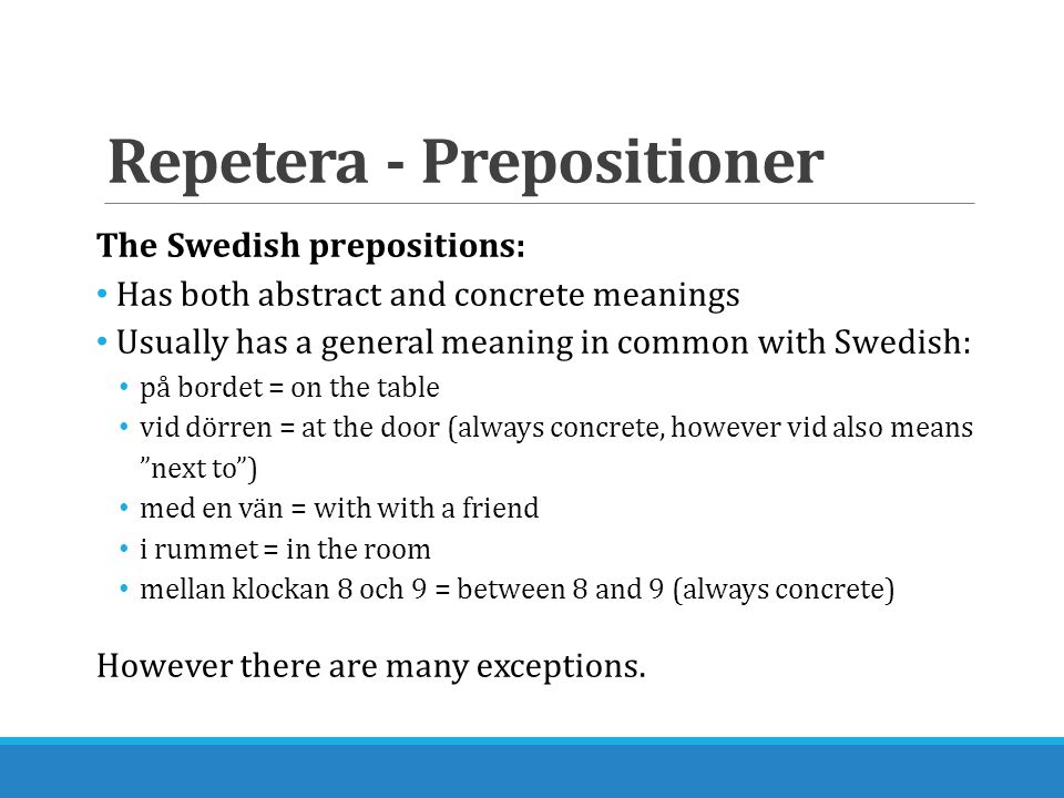 Repetera - Prepositioner