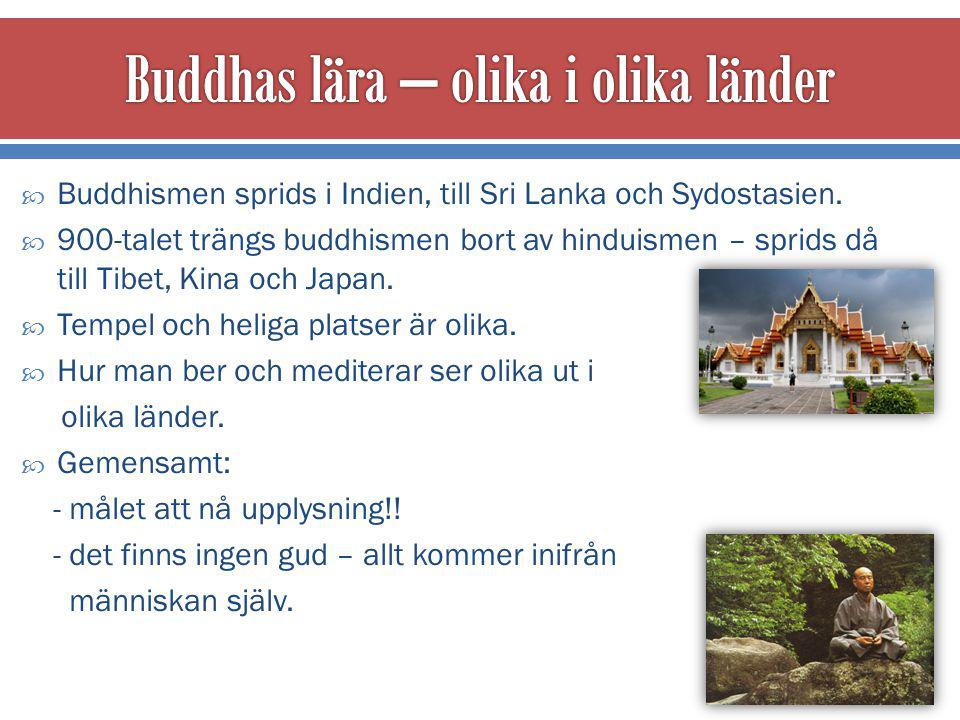 Buddhas lära – olika i olika länder