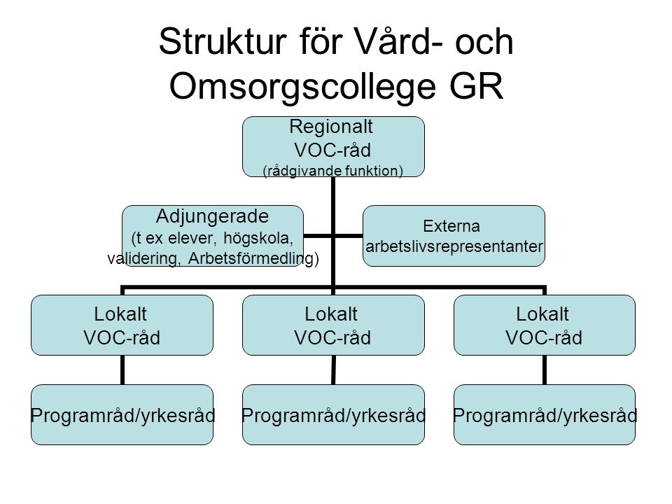 Struktur för Vård- och Omsorgscollege GR