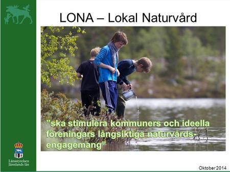 LONA – Lokal Naturvård Oktober 2014. Vem kan söka LONA-bidrag? Det är bara kommunerna som kan söka bidrag. Finansiering Bidrag kan ges till högst 50%