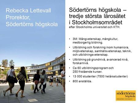 Rebecka Lettevall Prorektor, Södertörns högskola