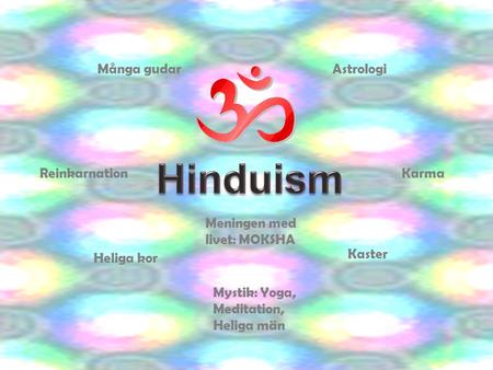 Hinduism Många gudar Astrologi Reinkarnation Karma Meningen med