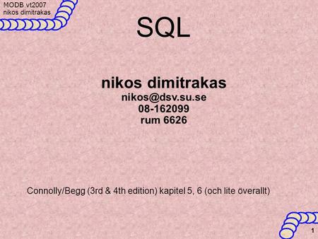 SQL nikos dimitrakas rum 6626