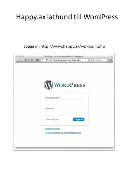 Happy.ax lathund till WordPress