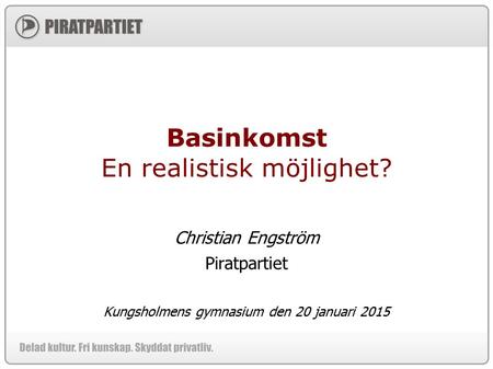 Basinkomst En realistisk möjlighet?