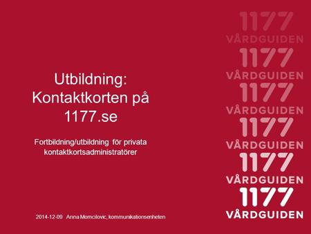 Utbildning: Kontaktkorten på 1177.se