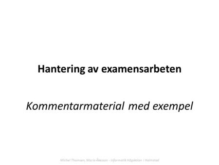 Hantering av examensarbeten