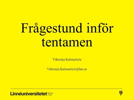 Frågestund inför tentamen