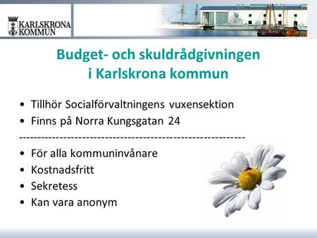 Budget- och skuldrådgivningen i Karlskrona kommun