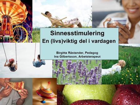 Sinnesstimulering En (livs)viktig del i vardagen Birgitta Råstander, Pedagog Ina Gilbertsson, Arbetsterapeut.