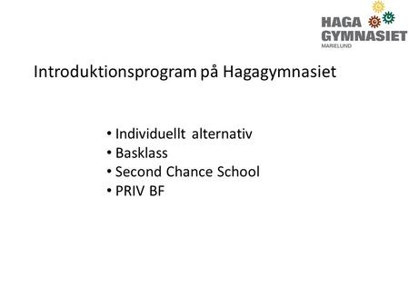 Introduktionsprogram på Hagagymnasiet