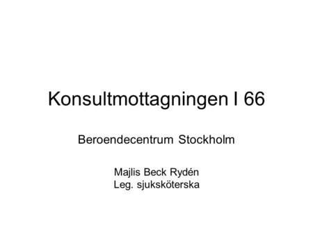 Konsultmottagningen I 66