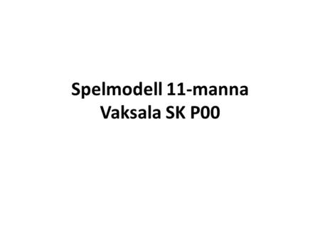 Spelmodell 11-manna Vaksala SK P00