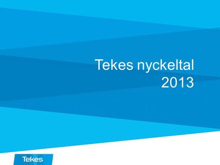 Tekes nyckeltal 2013. Tekes FoU-finansiering av sm-företag samt företag med färre än 500 anställda Finansieringen av grupprojekt har fördelats per grupp.