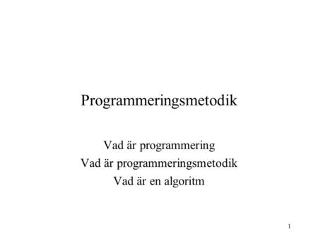 Programmeringsmetodik