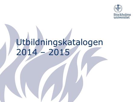 Utbildningskatalogen 2014 – 2015