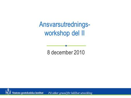 Ansvarsutrednings- workshop del II