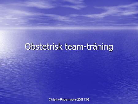 Obstetrisk team-träning