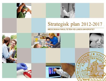 Strategisk plan 2012-2017 MEDICINSKA FAKULTETEN VID LUNDS UNIVERSITET.