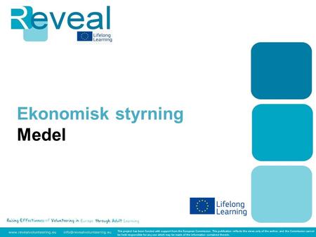 Ekonomisk styrning Medel This project has been funded with support from the European Commission. This publication reflects the views only of the author,