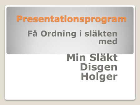 Presentationsprogram