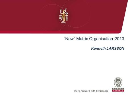 “New” Matrix Organisation 2013