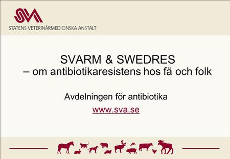 SVARM & SWEDRES – om antibiotikaresistens hos fä och folk