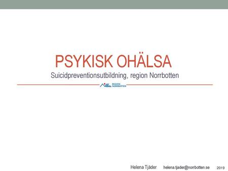 Suicidpreventionsutbildning, region Norrbotten