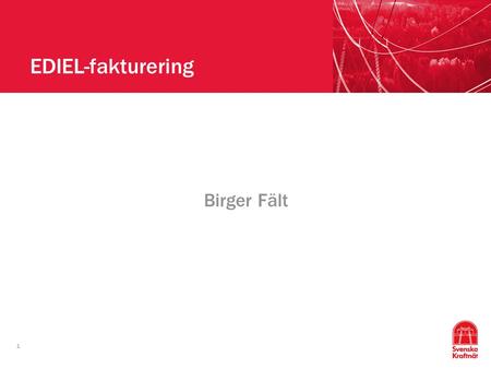 EDIEL-fakturering Birger Fält.