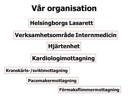 Vår organisation Helsingborgs Lasarett Verksamhetsområde Internmedicin