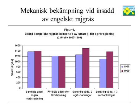 Mekanisk bekämpning vid insådd av engelskt rajgräs.