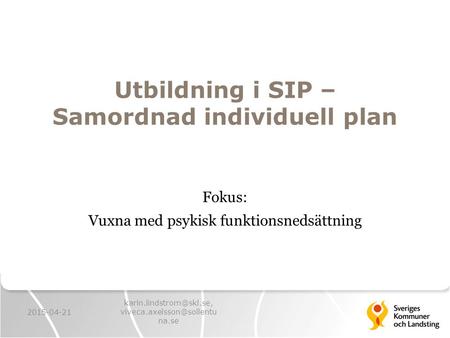 Utbildning i SIP – Samordnad individuell plan