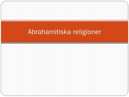 Abrahamitiska religioner