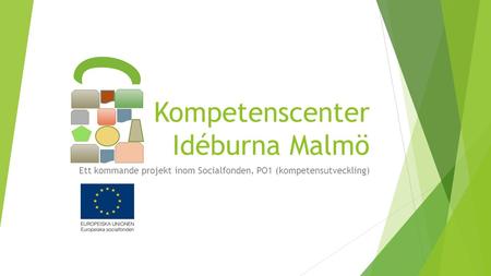 Kompetenscenter Idéburna Malmö Ett kommande projekt inom Socialfonden, PO1 (kompetensutveckling)