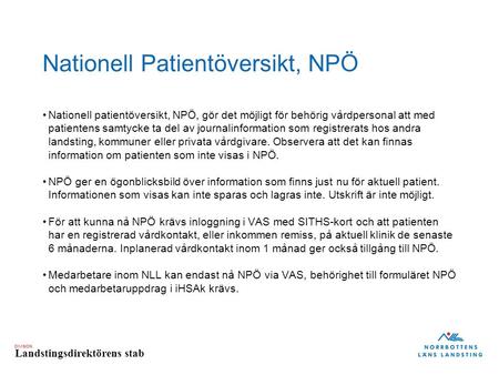 Nationell Patientöversikt, NPÖ