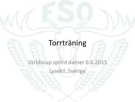Torrträning Världscup sprint damer 6.6.2015 Lysekil, Sverige.
