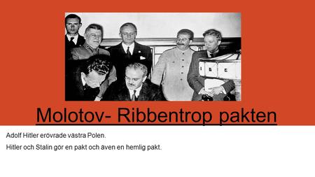Molotov- Ribbentrop pakten
