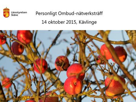 Personligt Ombud-nätverksträff 14 oktober 2015, Kävlinge.