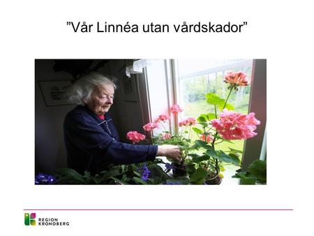 ”Vår Linnéa utan vårdskador”. Vi som har arbetat med Linnéas vårdskadeprevention Liselott Svanberg sjuksköterska avd 17 Linnda Eriksson sjuksköterska.