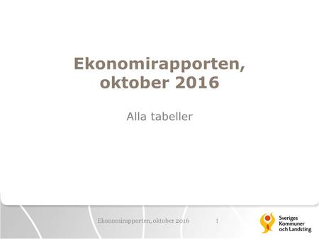 Ekonomirapporten, oktober 2016 Alla tabeller Ekonomirapporten, oktober