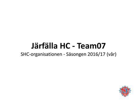 SHC-organisationen - Säsongen 2016/17 (vår)