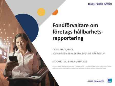 Fondförvaltare om företags hållbarhets- rapportering