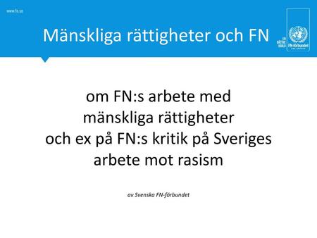 Mänskliga rättigheter och FN