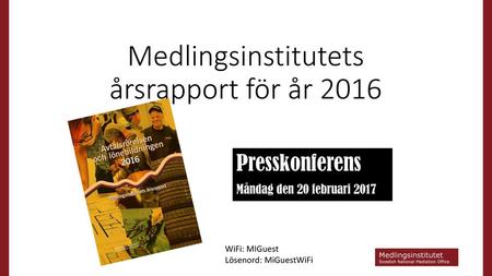 Medlingsinstitutets årsrapport för år 2016