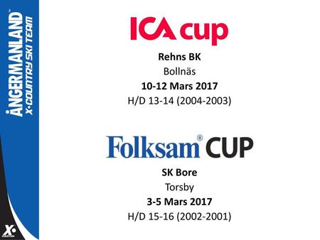 Rehns BK Bollnäs 10-12 Mars 2017 H/D ( ) SK Bore Torsby 3-5 Mars 2017